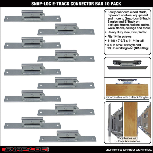 Snap-Loc E-Track Connector Bar – Logistic Tie-Down – 10-Pack