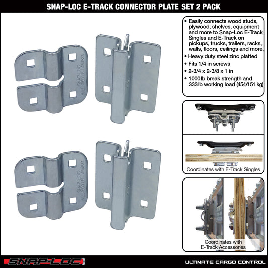 Snap-Loc E-Track Connector Plate Set – Logistic Tie-Down – 2-Pack