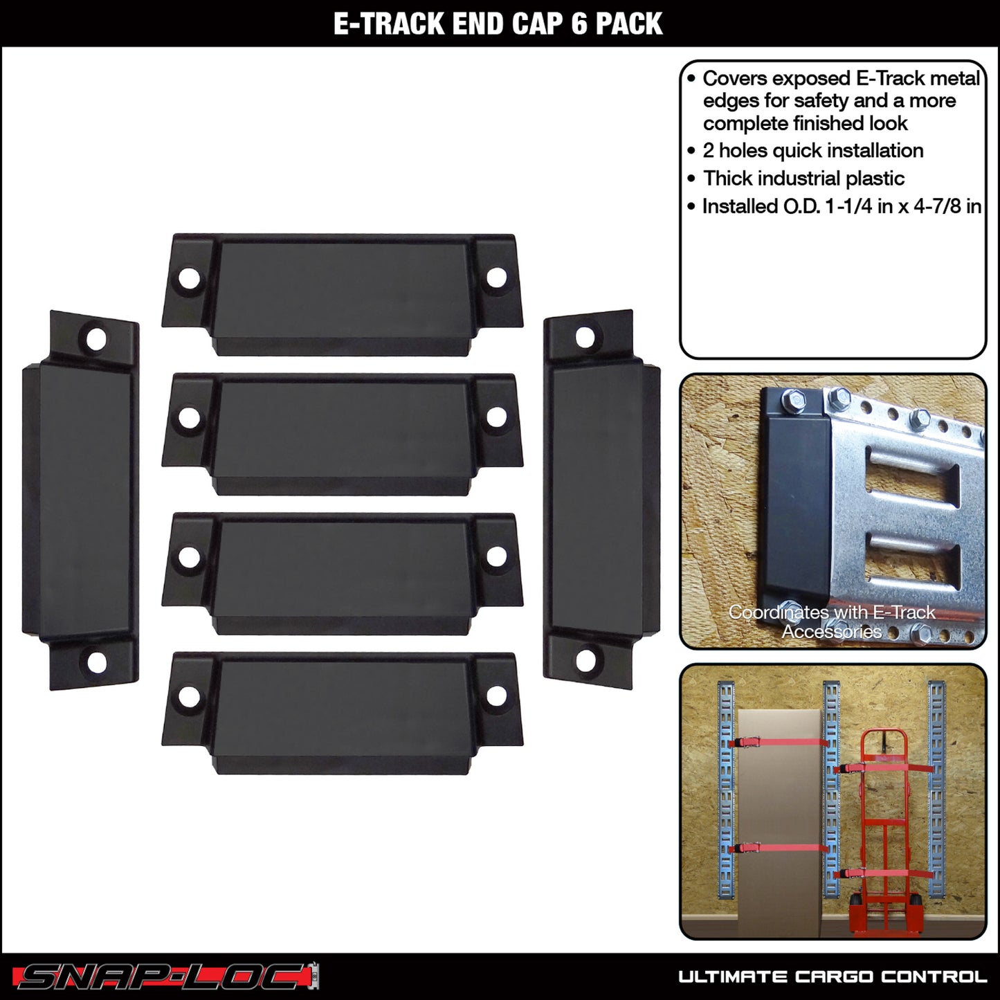Snap-Loc E-Track End Cap – Heavy-Duty Plastic