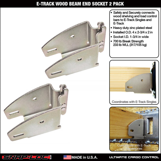 Snap-Loc E-Track Wood Beam End Socket