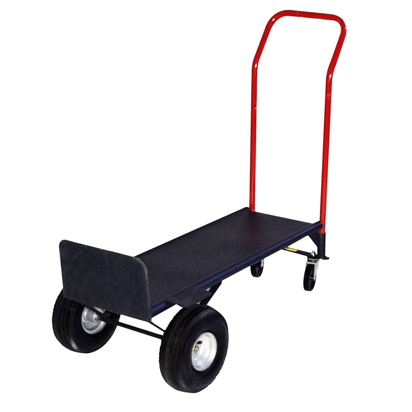 Steel Convertible Hand Truck – 800 lb Capacity with Platform and 10” Tires (Black)