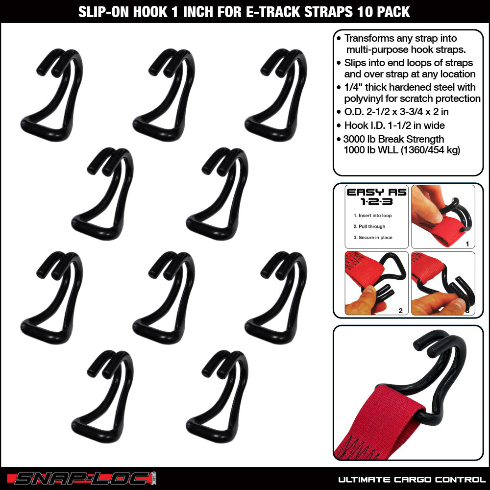 Snap-Loc E-Track Strap Hook Adapter – Slip-On 1 inch