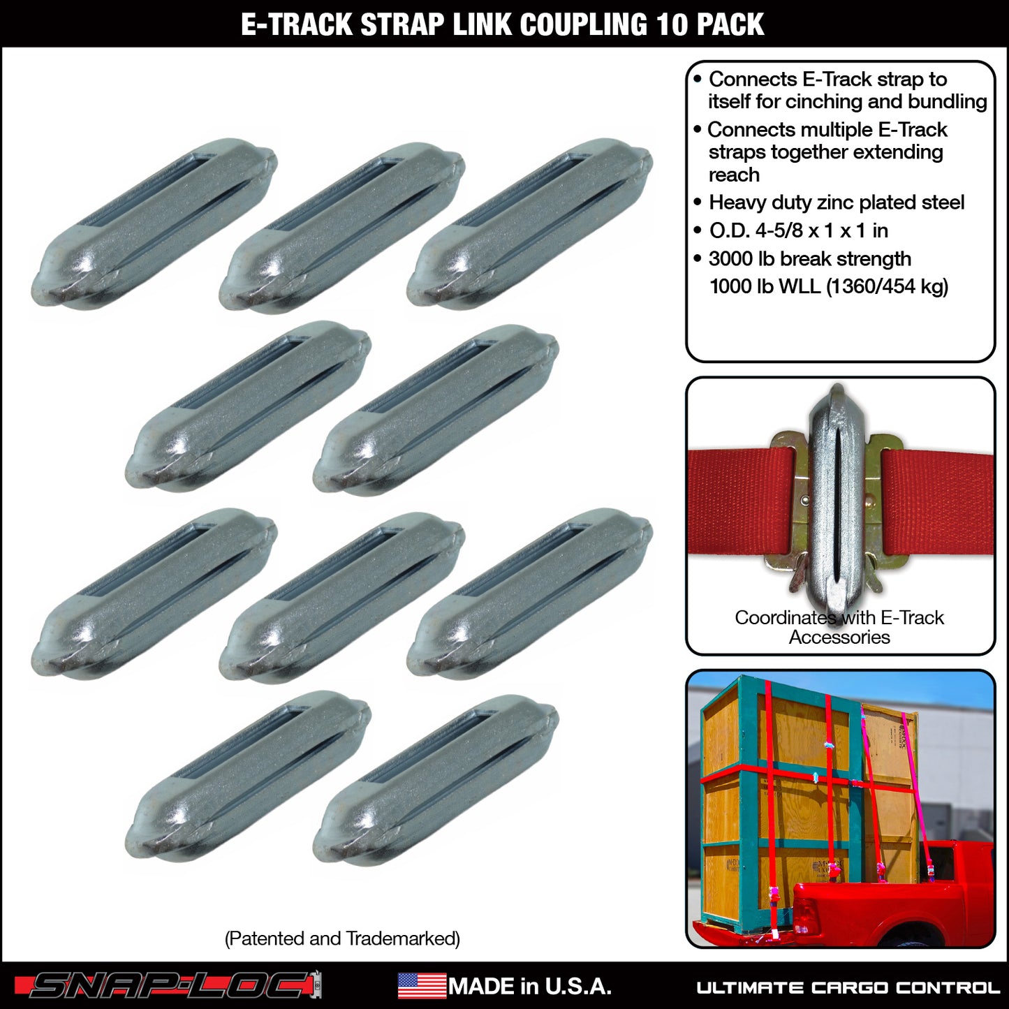 Snap-Loc E-Track Strap Link Coupling – Cinch