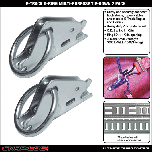 Snap-Loc E-Track O-Ring Tie-Down – Multi-Purpose – 2-Pack