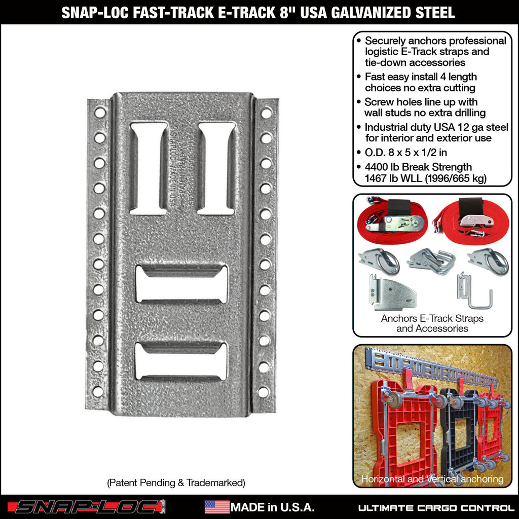 US Cargo Control HET8GV 8' Horizontal Galvanized E Track