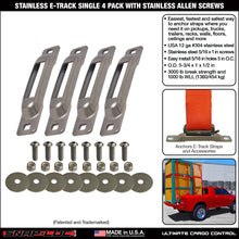 Stainless SNAP-LOC E-Track Single Strap Anchor 4-Pack with Allen Screws