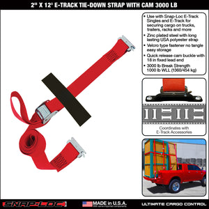 SNAP-LOC 2 in x 12 ft E-Track Cam Strap Tie-Down 3,000 lb