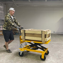 Single Scissor Lift Table 440 lbs. 39.4 " lifting height with durable big rubber load wheel