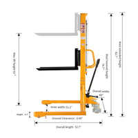 Straddle Legs 1100lbs Cap.  63" Lift Height