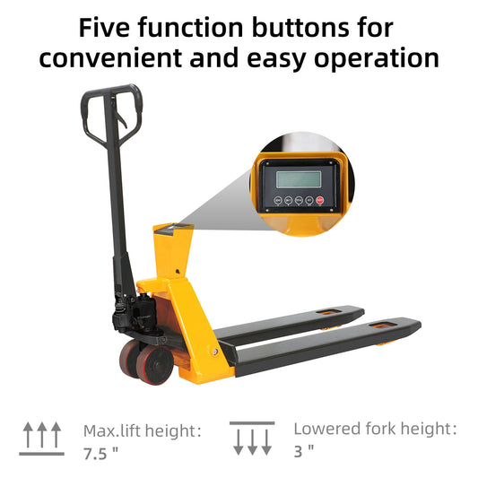 Scale Pallet Jack 4400 lbs Cap. 45*27''