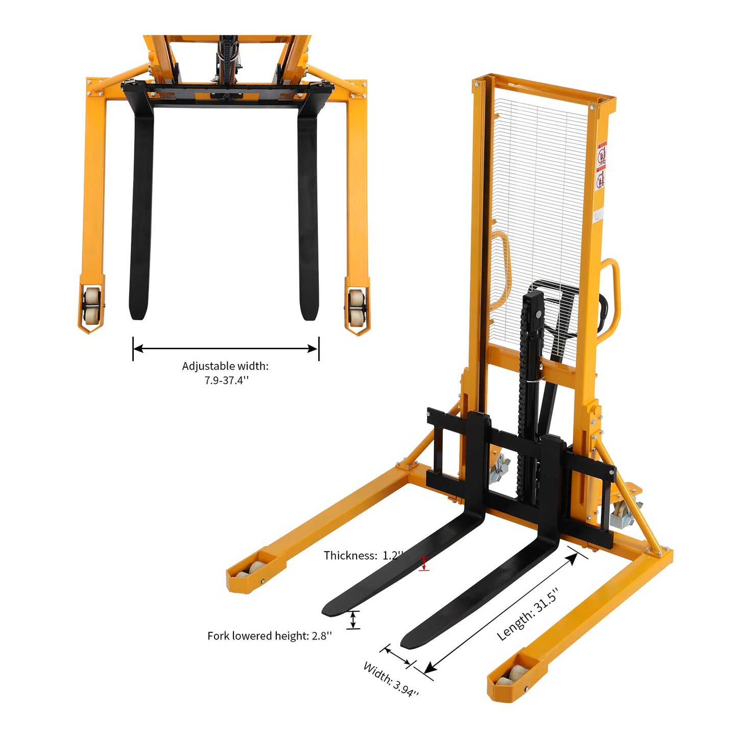 Straddle Legs 2200lbs Cap. 63" Lift Height