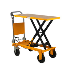 Single Scissor Lift Table 440 lbs. 39.4 " lifting height with durable big rubber load wheel