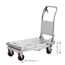 Single Scissor Lift Table  1100lb.  35.4" lifting height - Stainless
