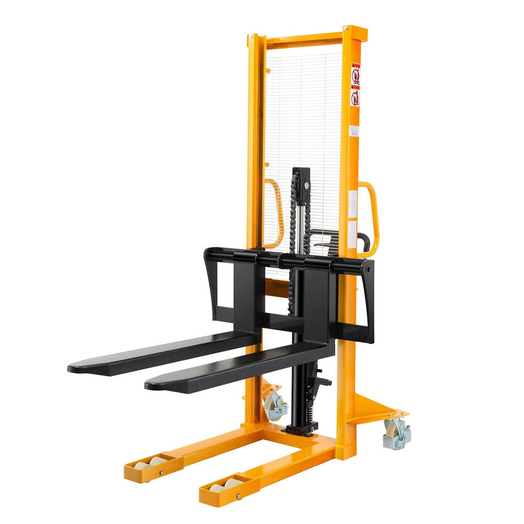 Manual Hydraulic Stacker Pallet Stacker Adjustable Forks 2200lbs Cap ...