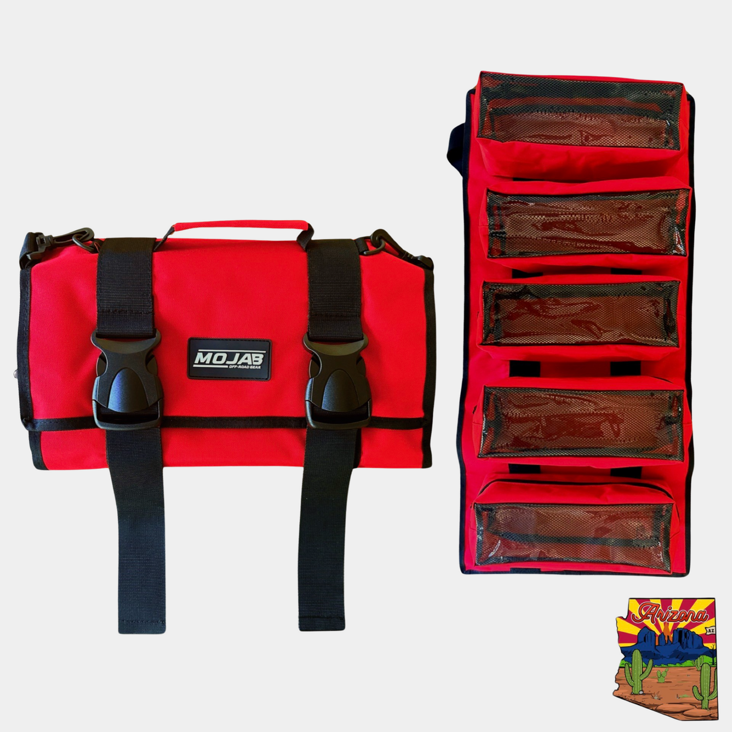 Large Canvas Tool organizer bag with 5 removeable pouches