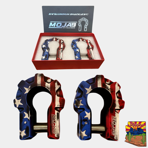 American Flag - 3/4'' Extreme duty Aluminum Shackle set (9T) - (LIFE TIME WARRANTY*)
