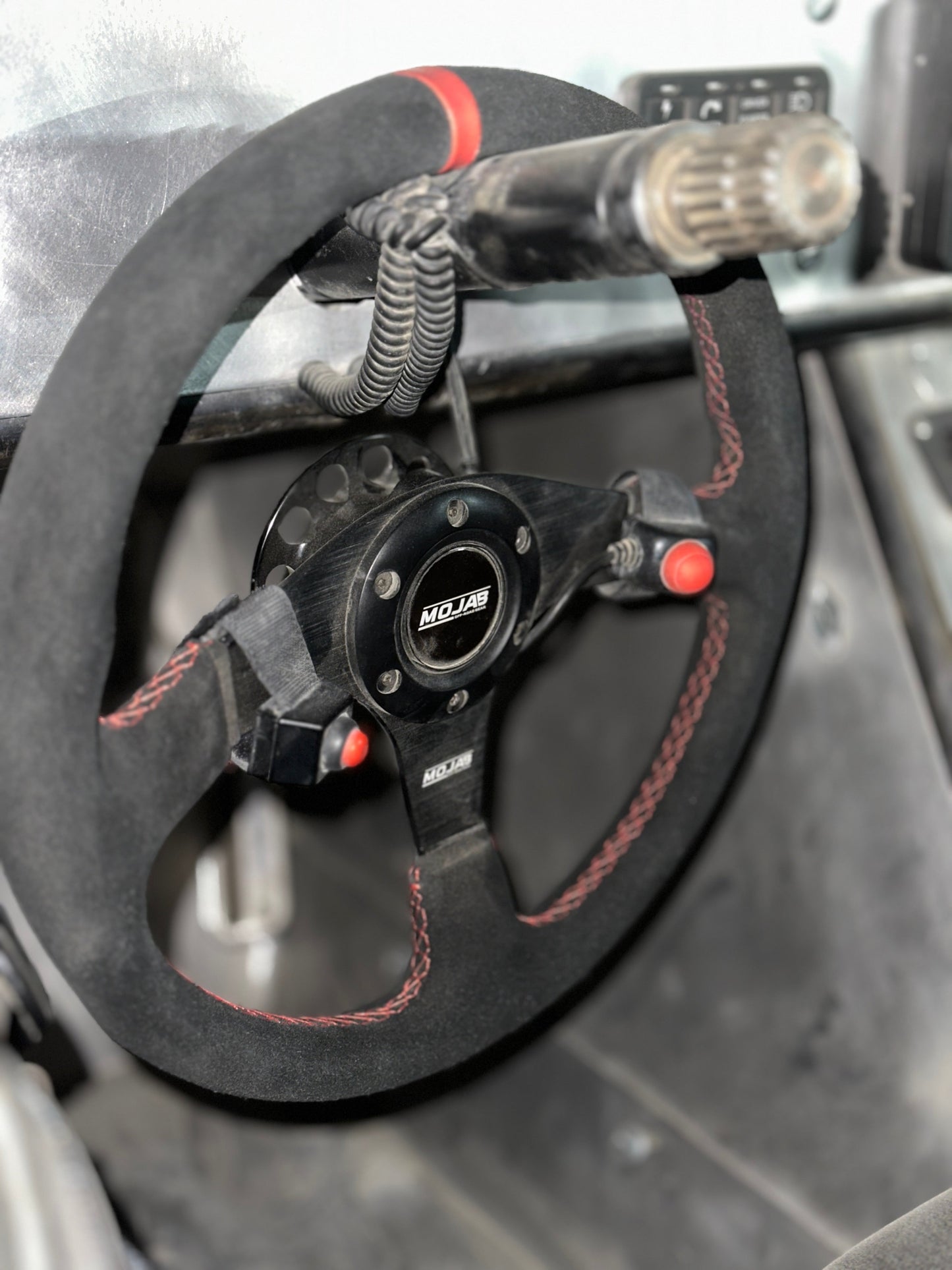 13.5'' MOJAB Flat Steering Wheel Leather/Suede