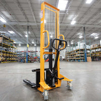 Manual Pallet Stacker Adjustable Forks 1100lbs Cap. 63" Lift Height A-3002