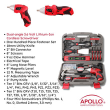 135 Piece Household Tool Set with Pivoting Dual-Angle 3.6 Volt Lithium-Ion Cordless Screwdriver - DT0773