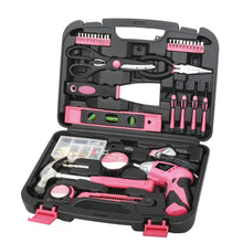 135 Piece Household Tool Kit Pink with Pivoting Dual-Angle 3.6 Volt Lithium-Ion Cordless Screwdriver - DT0773N1