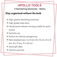 5 Ratcheting Wrenches - Metric - DT1213