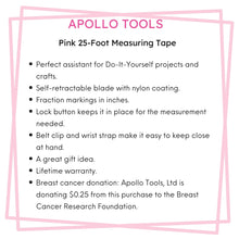 25ft. Tape Measure - Pink - DT5002P