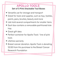 3 Piece Tool Box - Pink - DT5005P