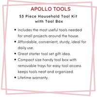 53 Piece Household Tool Kit with Tool Box - DT9773