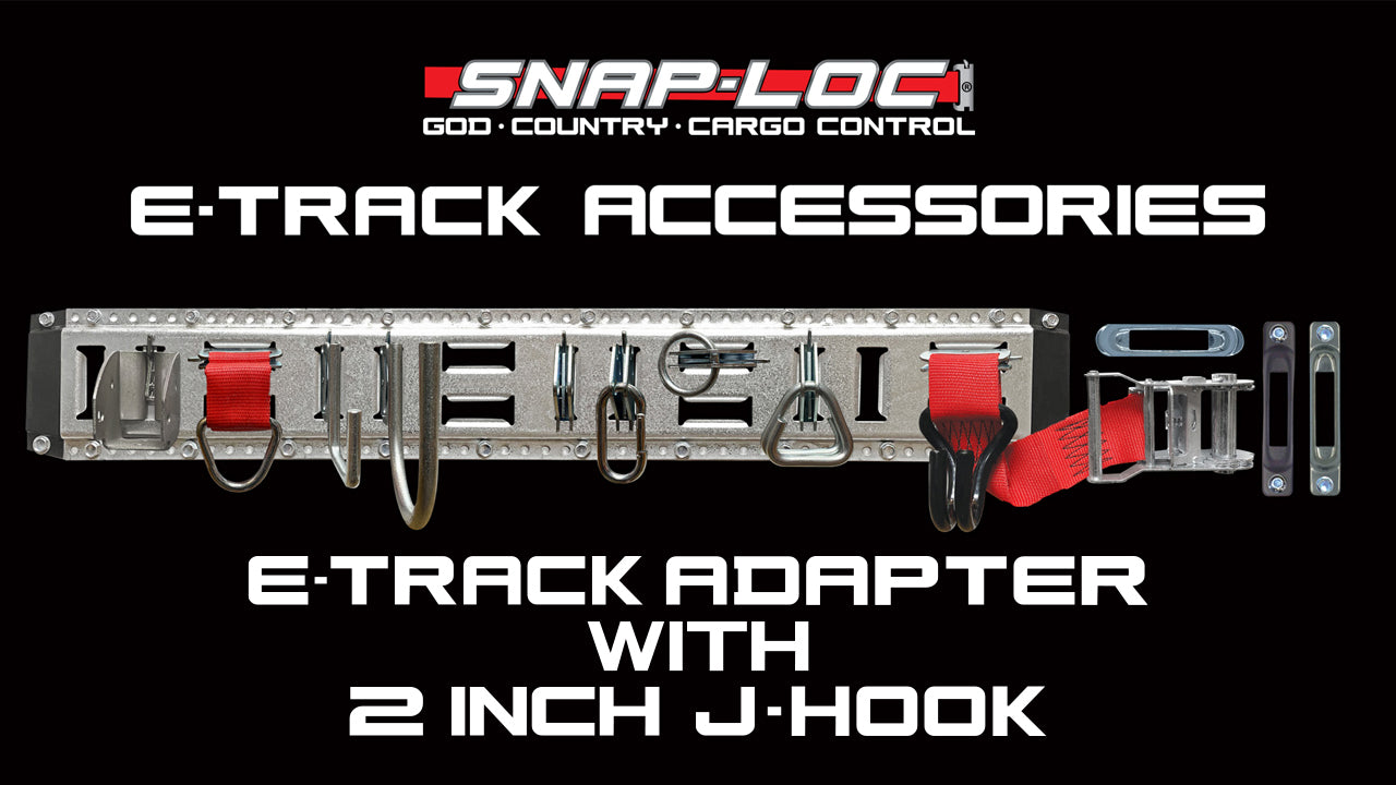Load video: Snap-Loc 2-inch E-Track J-Hook video showing easy storage and organization of tools, hoses, cords, and cargo inside trailers.