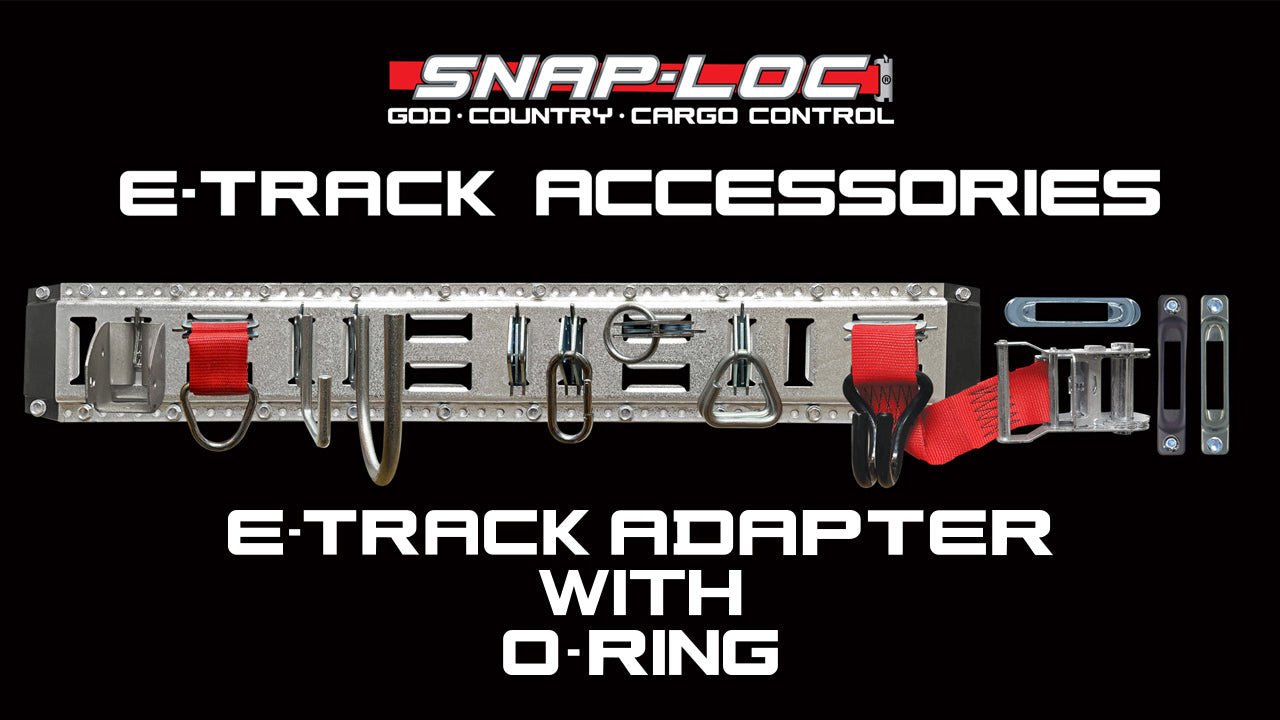 Load video: Snap-Loc E-Track O-Ring Adapter video showing versatile cargo tie-down anchor for securing equipment, furniture, and freight.