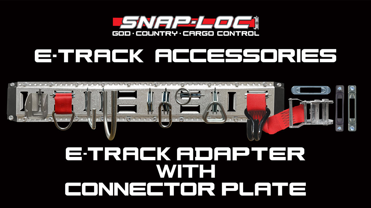 Load video: Video demonstrating the Snap-Loc E-Track Connector Plate Set for creating removable, repositionable mounts in E-Track cargo control systems.