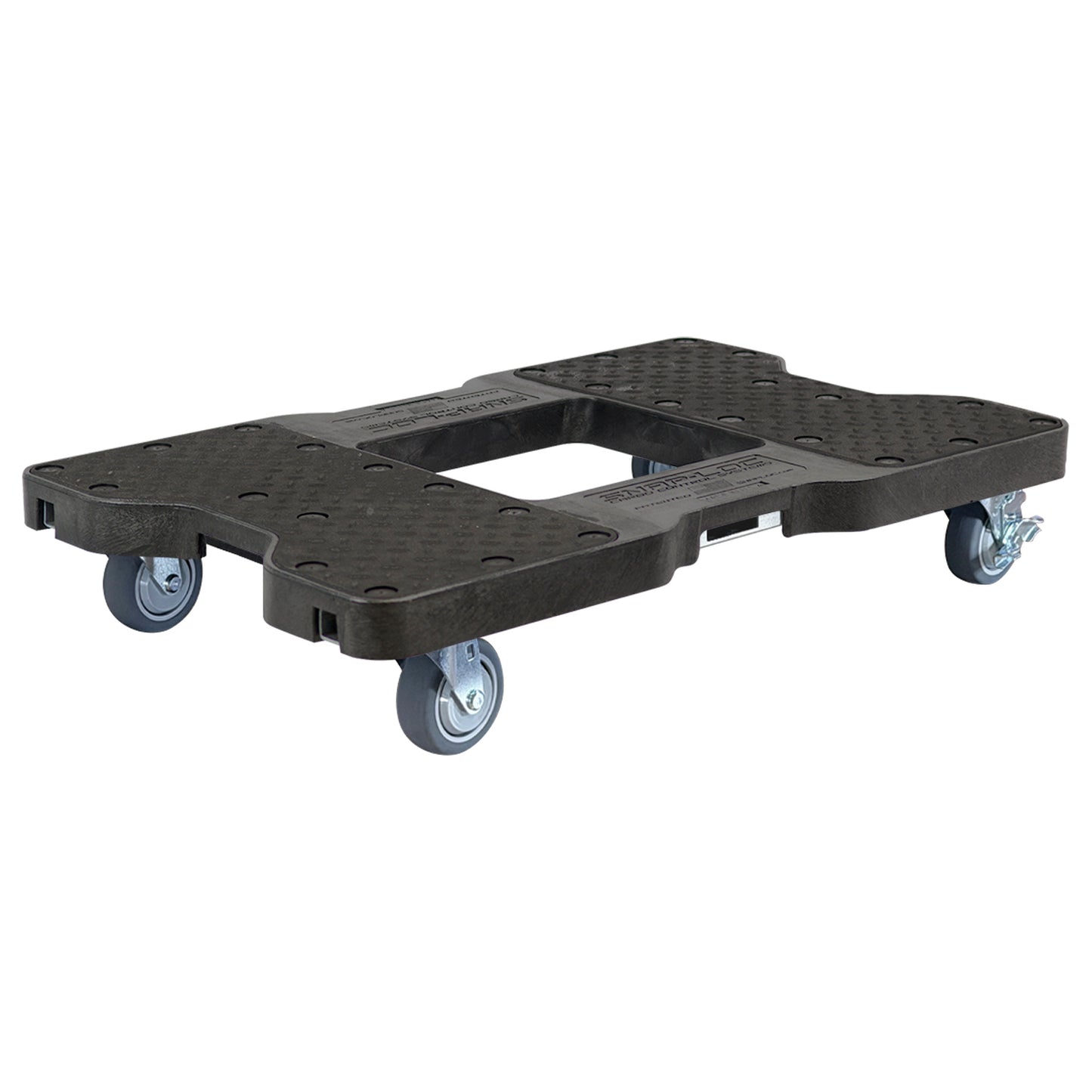 Snap-Loc E-Track Dolly – Easy-Roll, Low Profile, 750 lb Capacity with 3.5" Swivel Thermoplastic Casters - Black