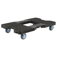 Snap-Loc E-Track Dolly – Easy-Roll, Low Profile, 750 lb Capacity with 3.5" Swivel Thermoplastic Casters - Black