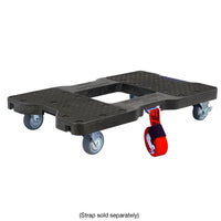 Snap-Loc E-Track Dolly – Easy-Roll, Low Profile, 750 lb Capacity with 3.5" Swivel Thermoplastic Casters - Black