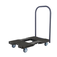 Snap-Loc E-Track Dolly – Easy-Roll, Low Profile, 750 lb Capacity with 3.5" Swivel Thermoplastic Casters - Black
