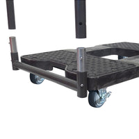 Snap-Loc E-Track Dolly – Easy-Roll, Low Profile, 750 lb Capacity with 3.5" Swivel Thermoplastic Casters - Black