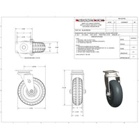 Snap-Loc 400 lb 6” Extreme-Duty Synthetic Rubber Caster – Swivel