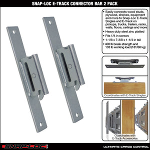 SNAP-LOC E-Track Connector Bar 2-Pack, Logistic Tie-Down for Pickups, Trucks, Trailers