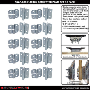 SNAP-LOC E-Track Connector Plate Set 10-Pack, Logistic Tie-Down for Pickups, Trucks, Trailers