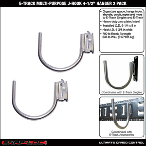 Snap-Loc Multi-Purpose J-Hook Dual 7 Hanger 2-Pack, Logistic Tie-Down for Pickups, Trucks, Trailers