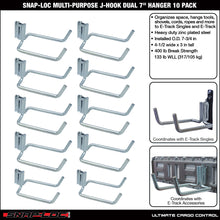 SNAP-LOC Multi-Purpose J-Hook Dual 8" Hanger 10-Pack, Logistic Tie-Down for Pickups, Trucks, Trailers