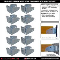 Snap-Loc E-Track Wood Beam End Socket with Hinge - Cargo Shoring