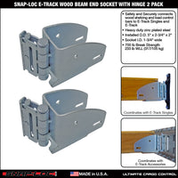 Snap-Loc E-Track Wood Beam End Socket – With Hinge – 2-Pack