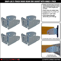 Snap-Loc E-Track Wood Beam End Socket with Hinge - Cargo Shoring