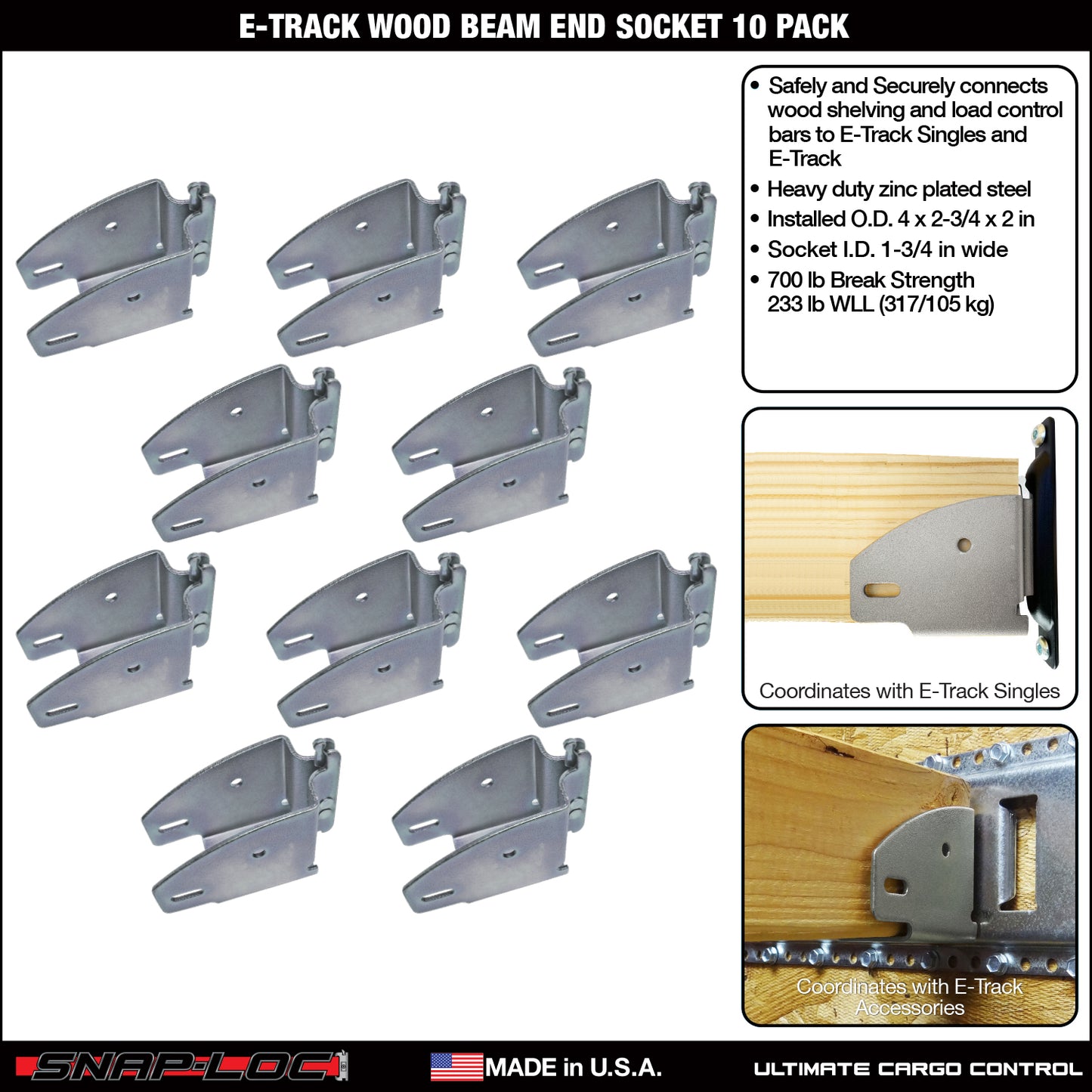 Snap-Loc E-Track Wood Beam End Socket – Cargo Shoring