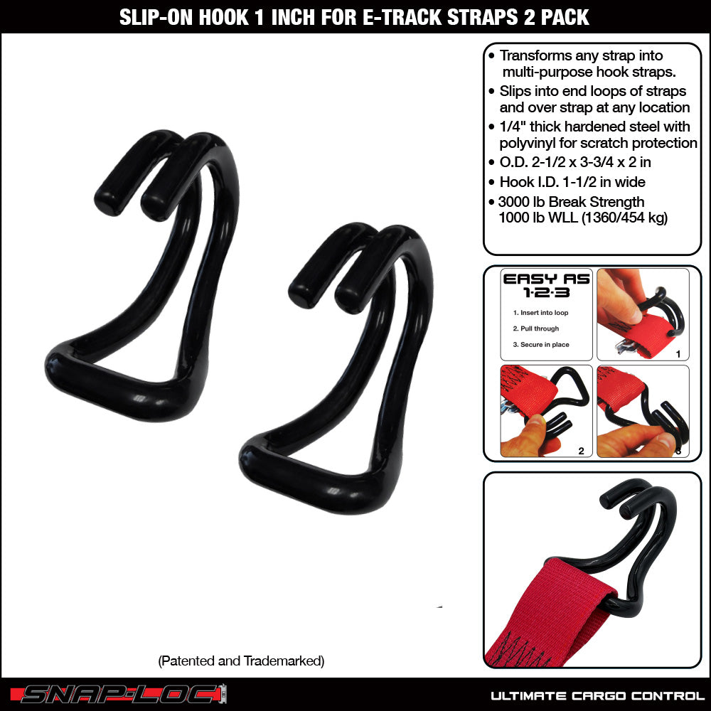 Snap-Loc E-Track Strap Hook Adapter – Slip-On 1 inch