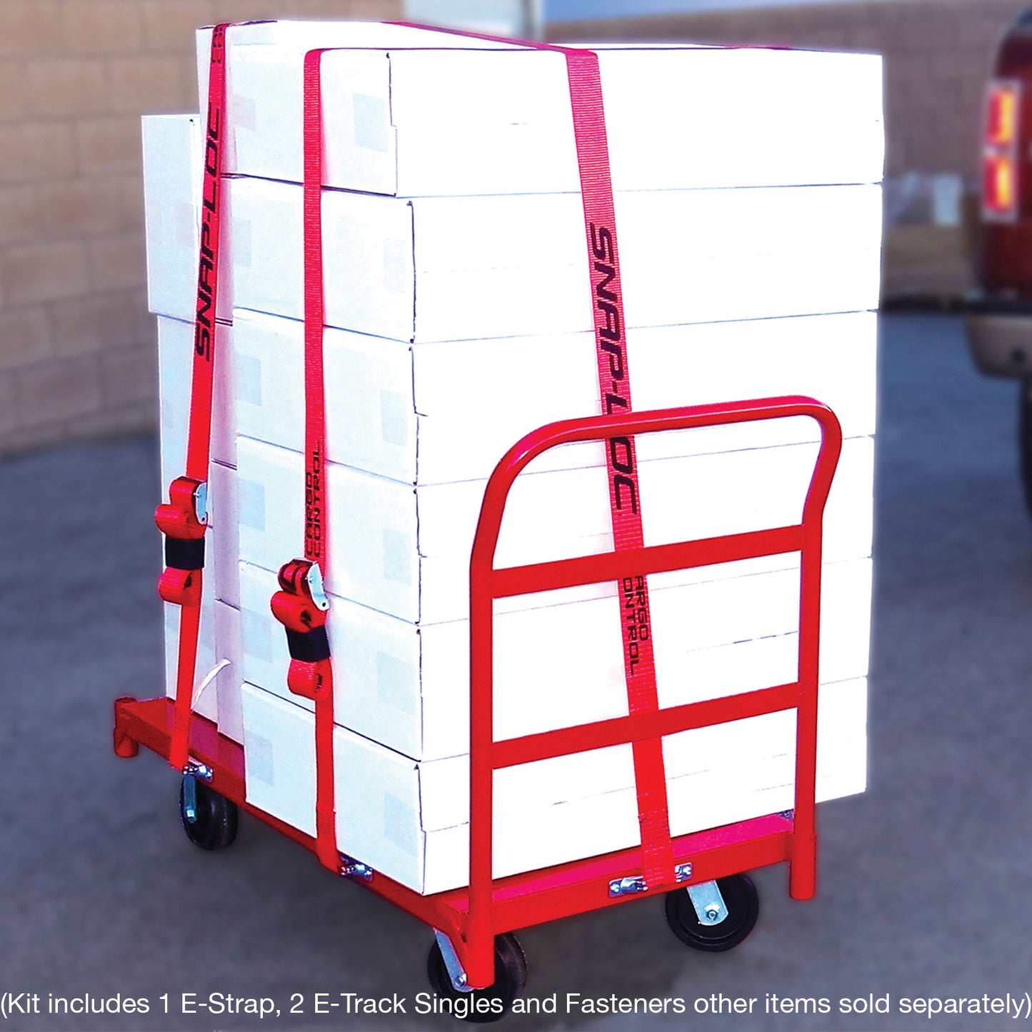 Snap-Loc E-Track Single Cart Strap Anchor Kit – 2” x 16 ft Cam Strap, 3,000 lb