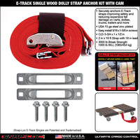SNAP-LOC E-Track Single Wood Dolly Strap Tie-Down Anchor Kit with 2 in x 16 ft Cam 3,000 lb