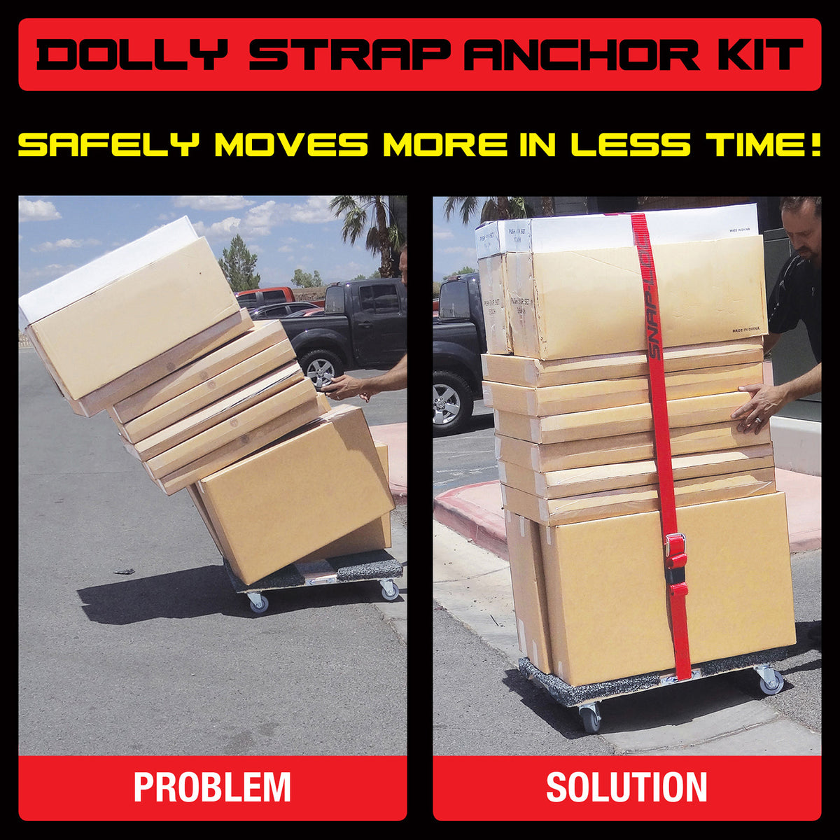 SNAP-LOC E-Track Single Wood Dolly Strap Tie-Down Anchor Kit with 2 in x 16 ft Cam 3,000 lb