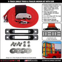 Snap-Loc E-Track Single Truck & Trailer Anchor Kit – 2” x 16' Cam Strap, 3,000 lb
